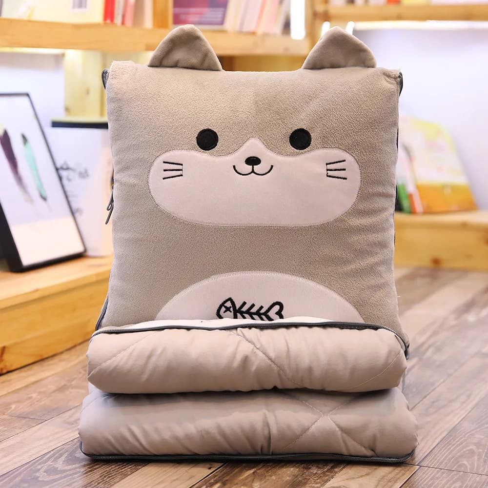 2 In 1 cuscino coperta da viaggio pieghevole aria condizionata coperta cuscino interno auto cuscino ufficio pisolino trapunta casa divano Decor
