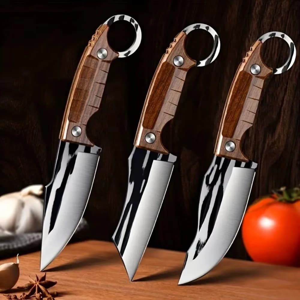 Nuovo set di coltelli multifunzionali da 3 pezzi, coltelli professionali per la rimozione delle ossa, coltelli per il taglio della carne da picnic, coltelli per frutta portatili