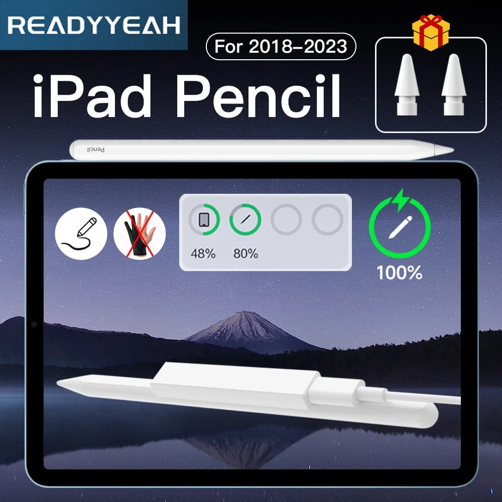 Per Apple Pencil 2 con ricarica Wireless per iPad Pencil Palm Rejection Tilt Pen per iPad Air 4 5 Pro 11 12.9 stilo Bluetooth