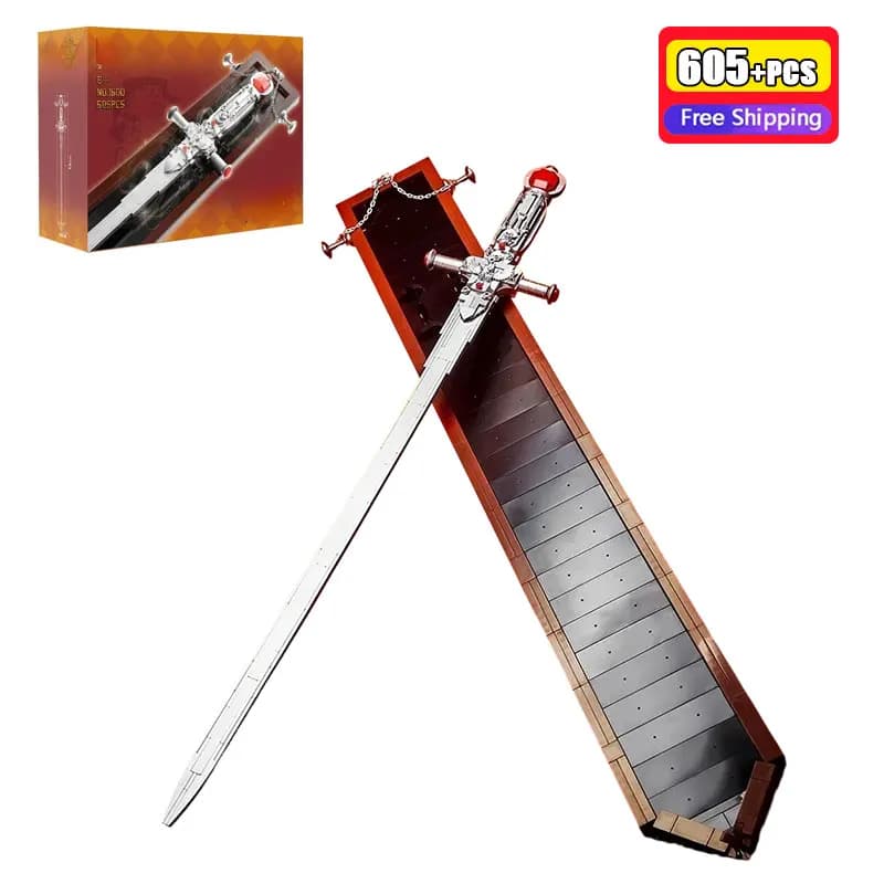 605PCS Creative Magic Holy Sword Building Blocks MOC Legend Totem Model Desktop Ornament DIY Bricks Toy For Kids Adults Gift New