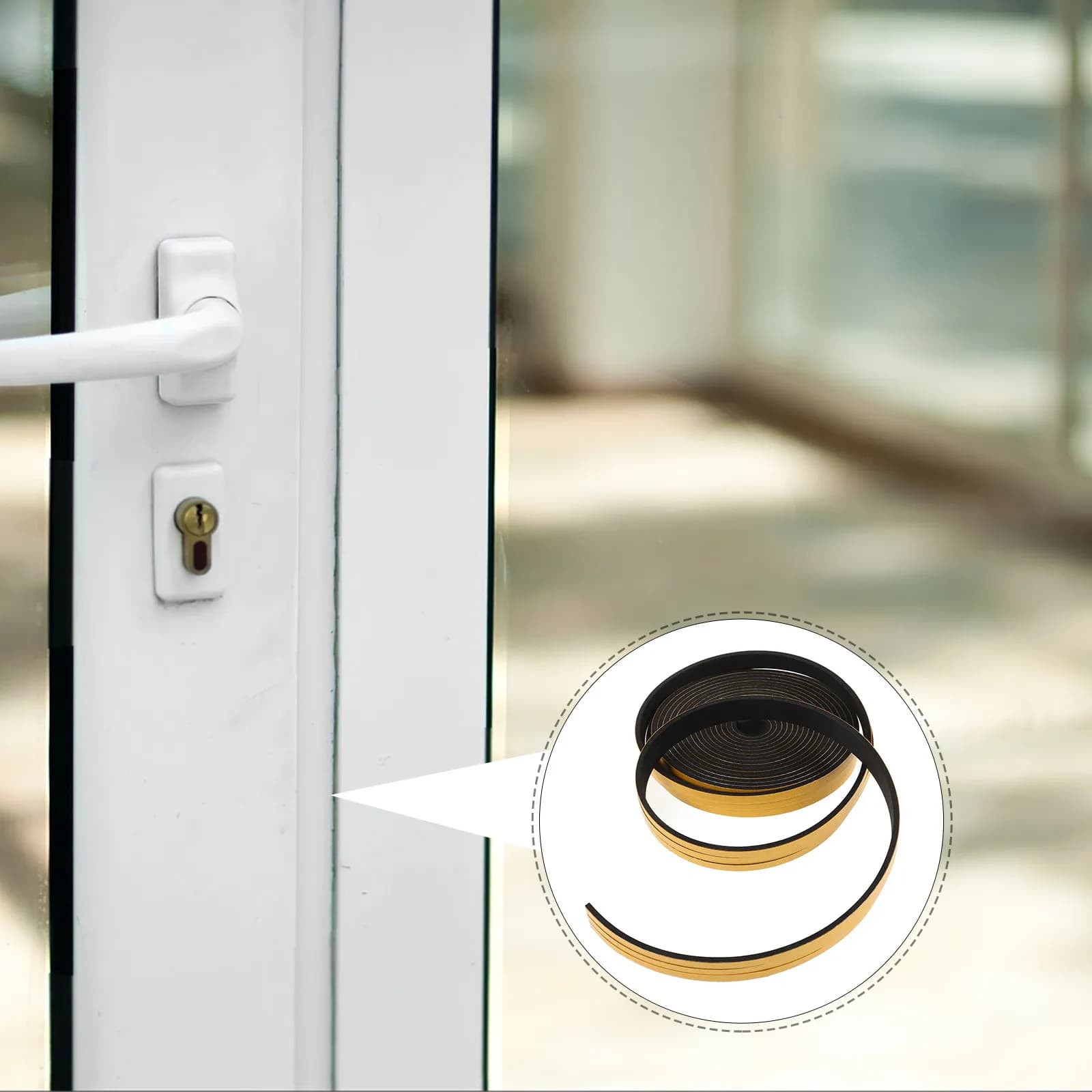 3 Rolls Thermal Insulation Sealing Strip Door Weatherstrip EVA Strips for Doors and Window Stripping