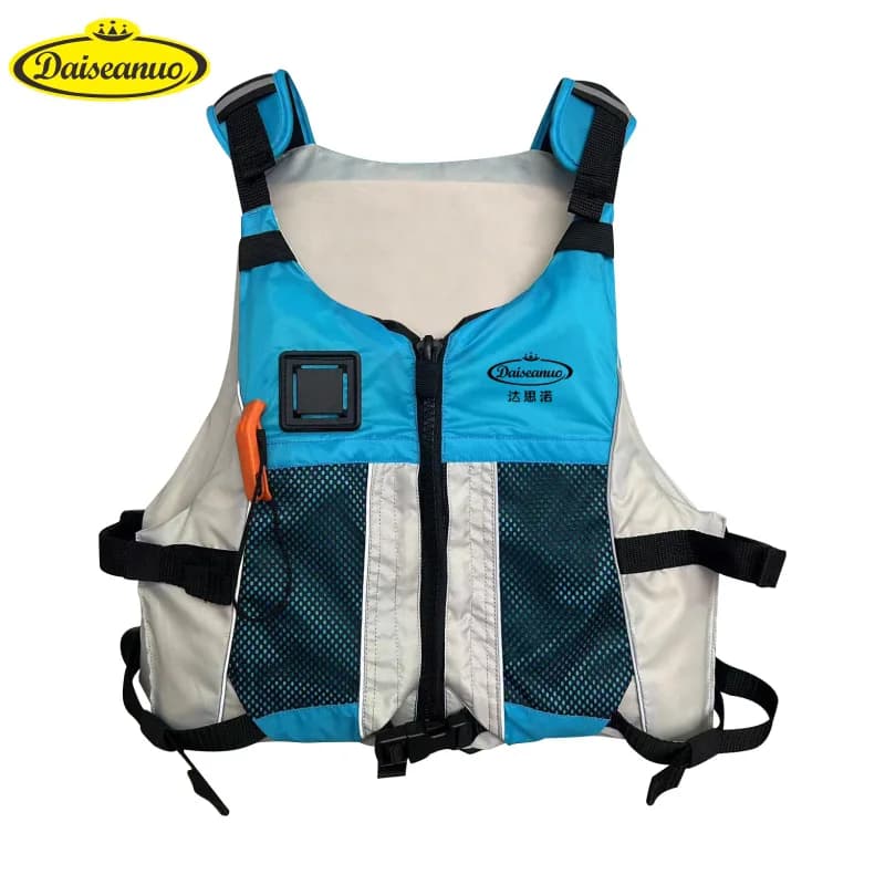 Daiseanuo Genuine CE ISO 12402-5 giubbotto di salvataggio approvato gilet da kayak da pesca con tasca taglia regolabile per uomo donna