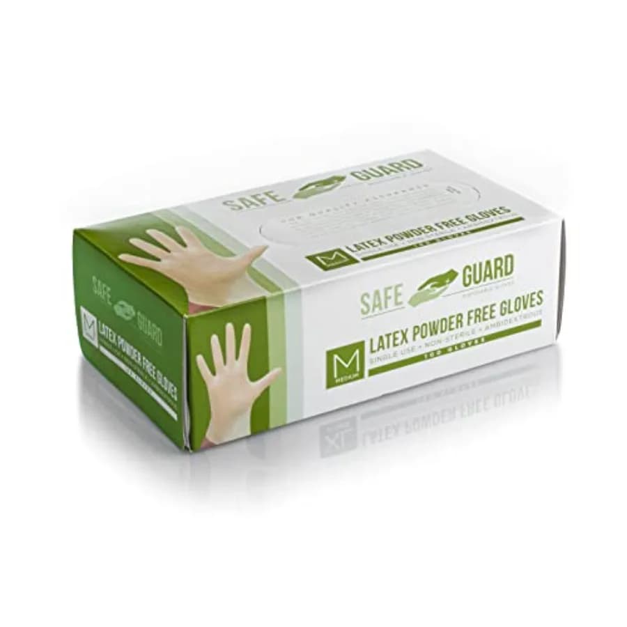 Latex Gloves, Powder Free and Food Grade Gloves, 100 Count