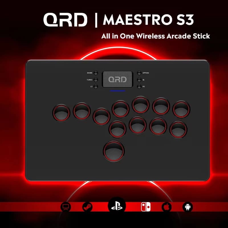Hitbox wireless QRD Maestro S3 per PS5/PS4/PS3/Switch/Steam/PC/IOS/Android Hitbox senza leva
