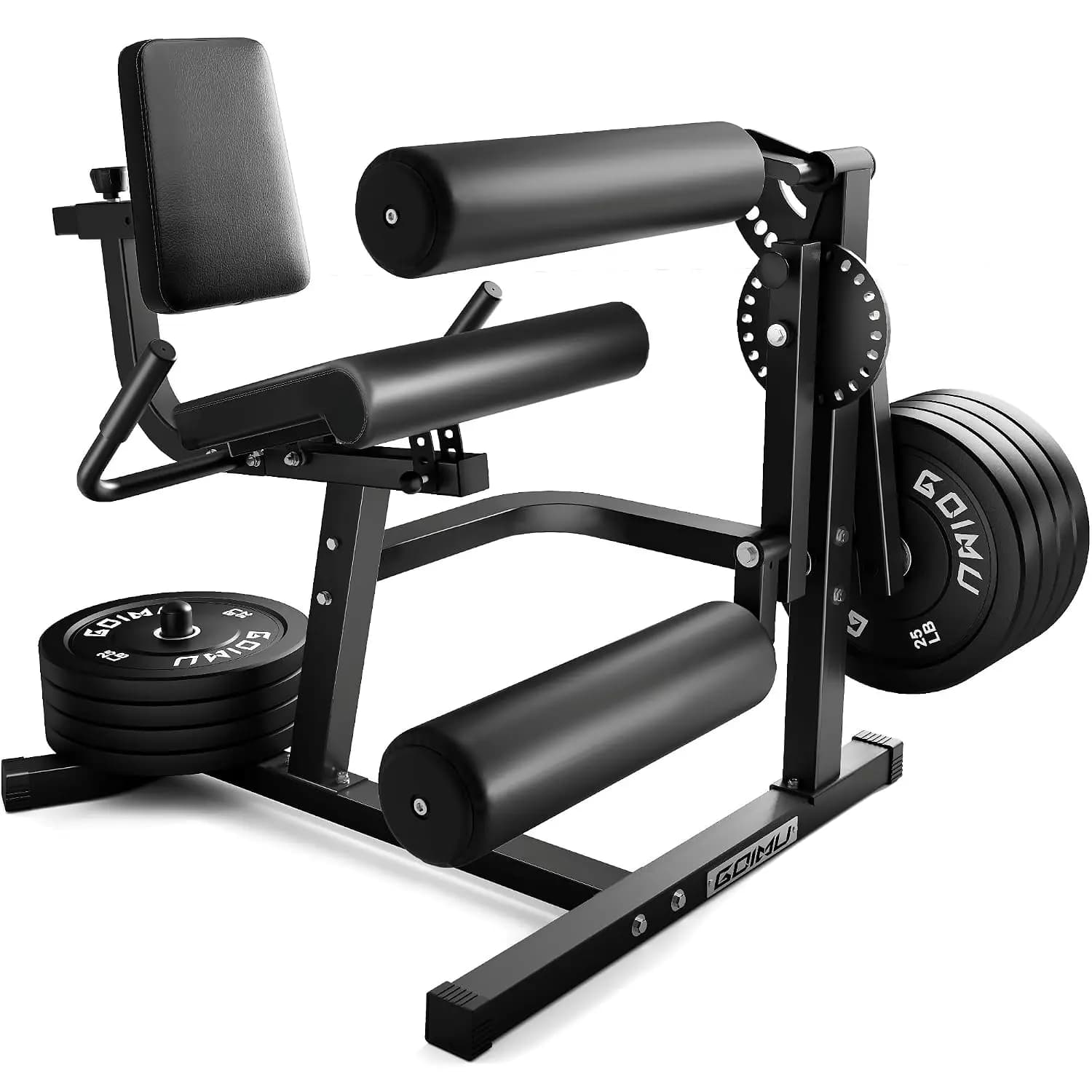 4 in 1 Leg Extension & Curl Machine, Adjustable Plate Loaded Lower Body Workout Bench, Home Gym Weight Equipment, Customized