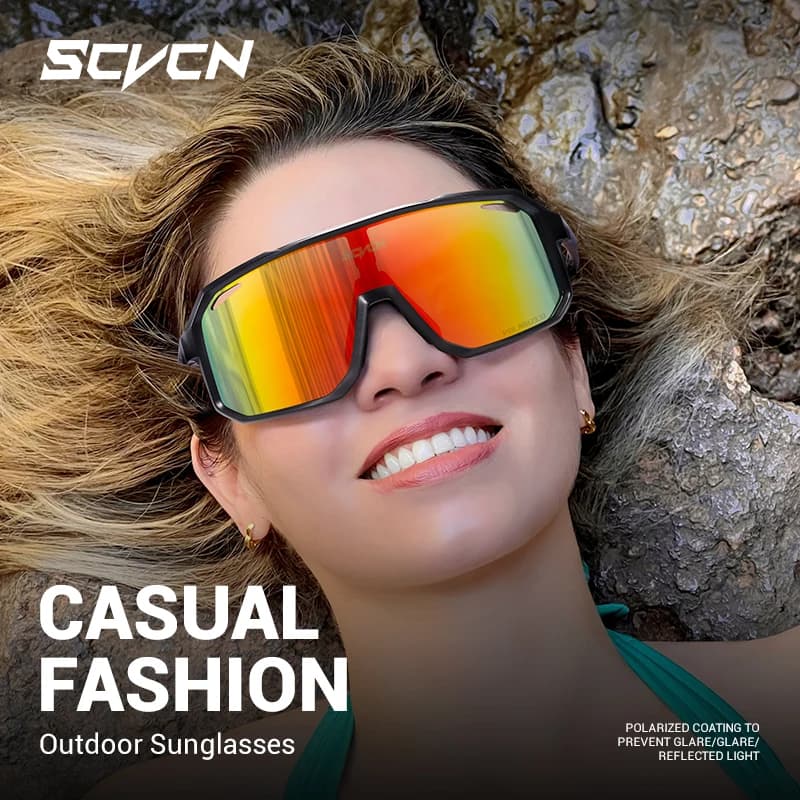 SCVCN Polarized Cycling Glasses Outdoor Sports Bicycle Sunglasses Men MTB Cycling Glasses Women Road Bike Glasses