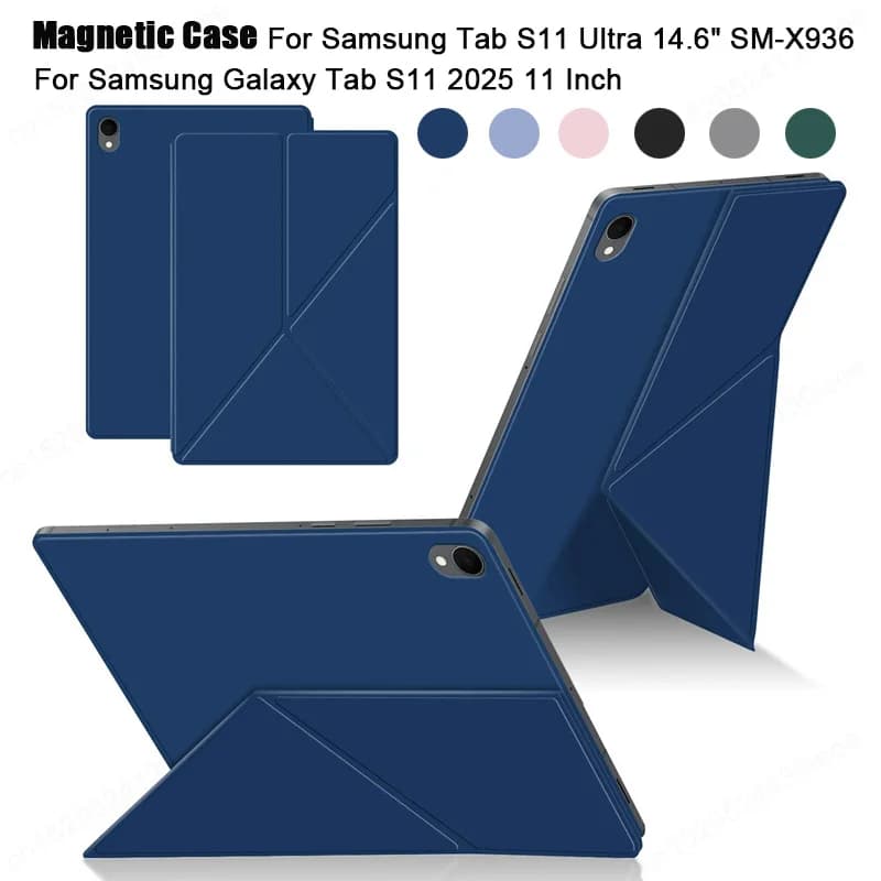 Smart Book Cover per Samsung Galaxy Tab S11 11 pollici 2025 SM-X730 X736 Custodia magnetica per Tab S11 Ultra 14.6 "SM-X936 Tablet Case