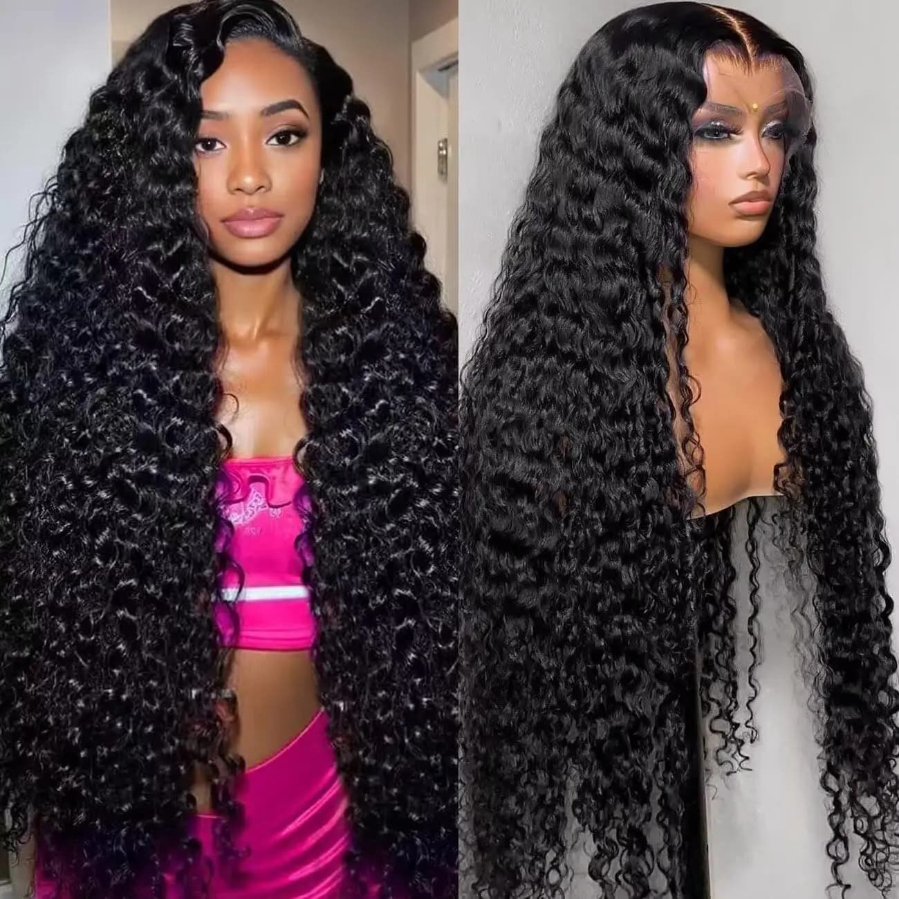 40 Inch 13x6 Hd Deep Wave Lace Frontal Wig For Women Brazilian PrePlucked Jerry Deep Water Wave Curly Lace Front Human Hair Wigs