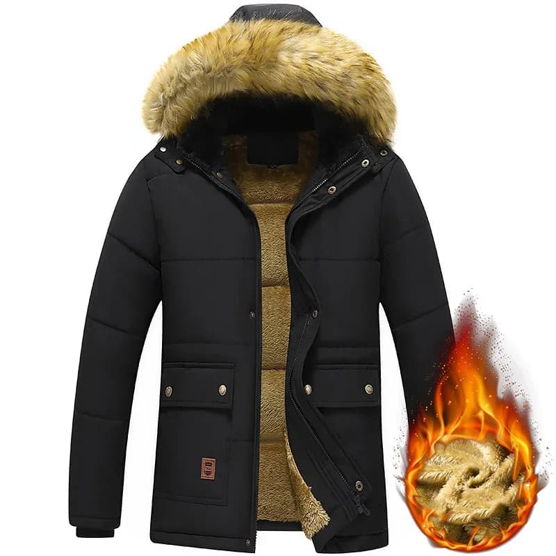 BROWON Hooded Fleece Jacket Male Warm Baggy Midlife Fashion Casual Jackets for Mans Thickened Fleece Tracksuit Men 2026 New