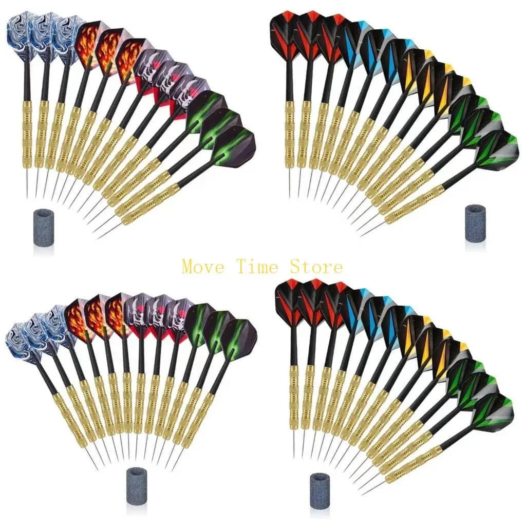92ME Profession Safe Darts Steel Tip Iron Barrels Plastic Shaft PET Flight Darts Set