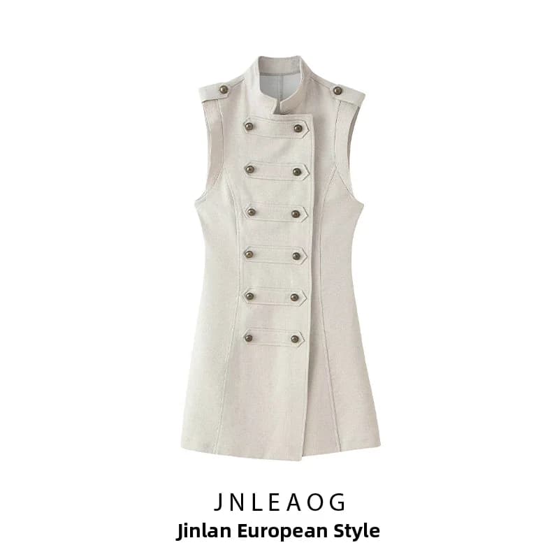 JNLEAOG Summer New Women's Fashion Versatile Rope Knot Dress Stylish Casual A-Line Skirt Polyester Fabric Sleeveless Slim Fit