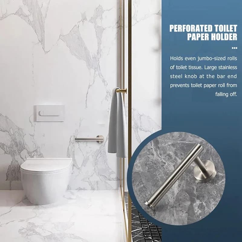 Portarotolo adesivo in acciaio inox spazzolato argentato tand cucina bagno carta igienica rotolo di asciugamani scaffale per fazzoletti