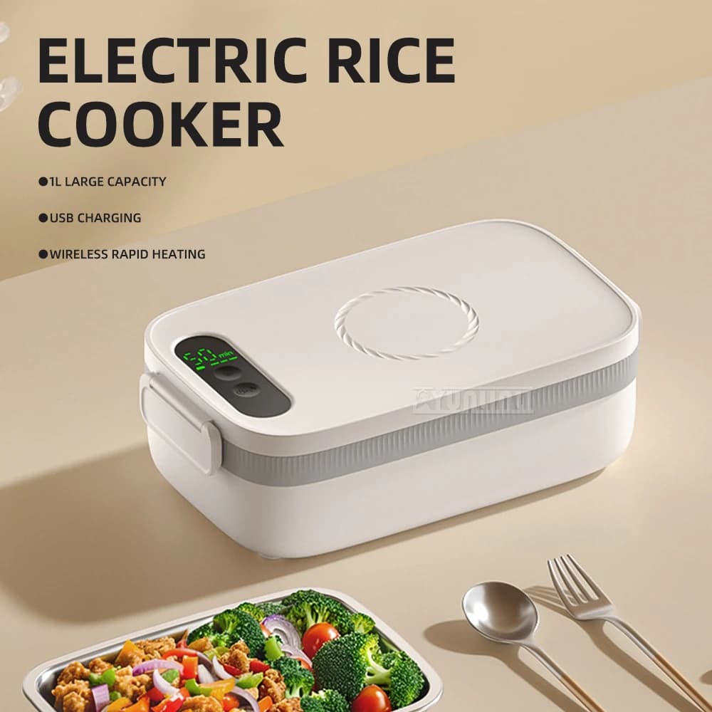 Lunch Box riscaldato elettrico 304 Pentola interna Nessuna ricarica ad iniezione d'acqua Modello FH-4B Scaldavivande portatile in acciaio inossidabile