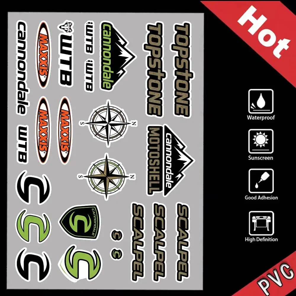 For Cannondale Fashion Universal Scratch Resist Reflective Waterproof Stickers For Auto Motorcycle Helmet Mug Refrigerator