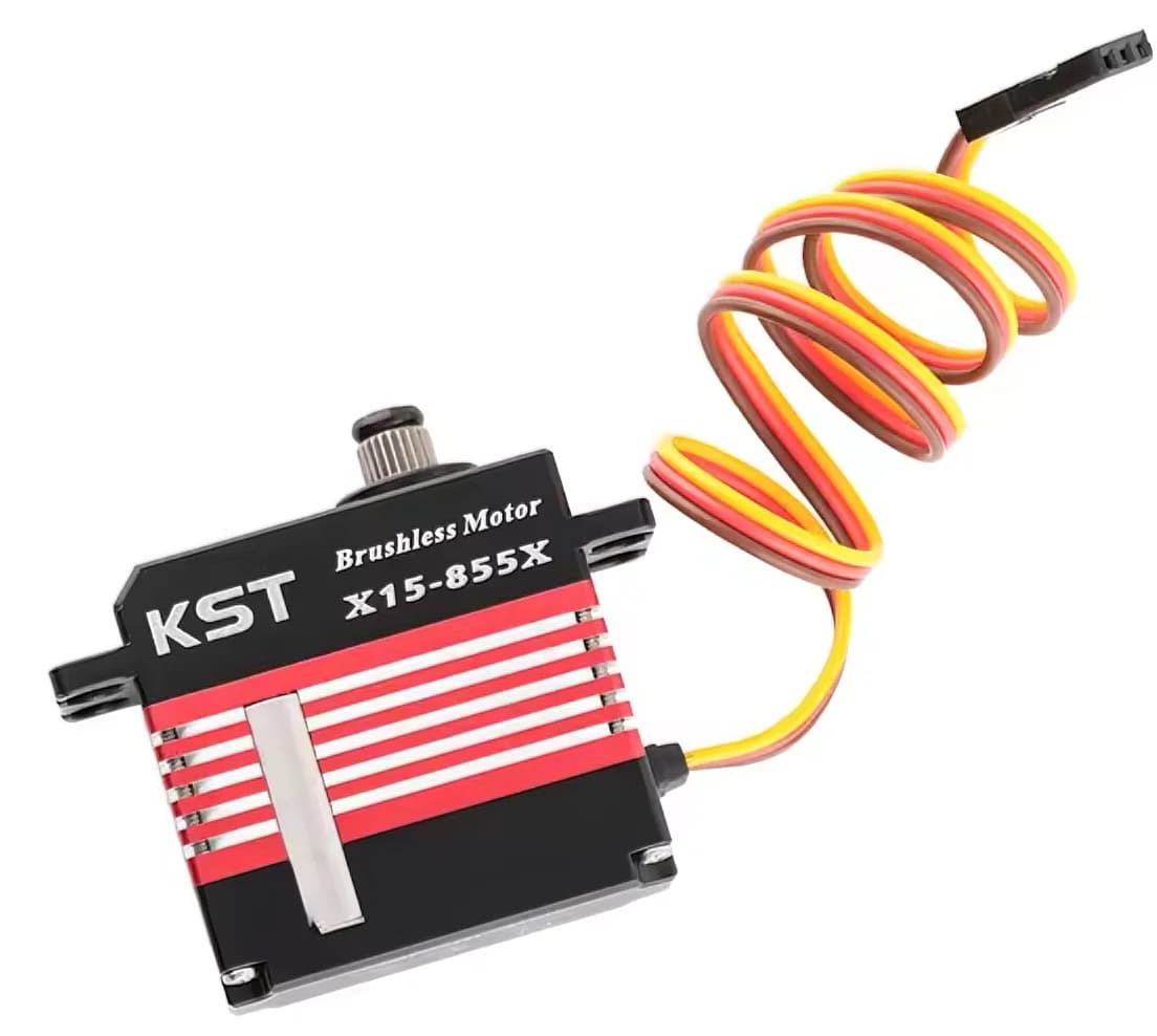KST X15-855X Mini servo posteriore senza spazzole con ingranaggi metallici digitali per elicotteri RC 15Kgf.cm 0,05sec Alta tensione 0,05sec Tempo di risposta