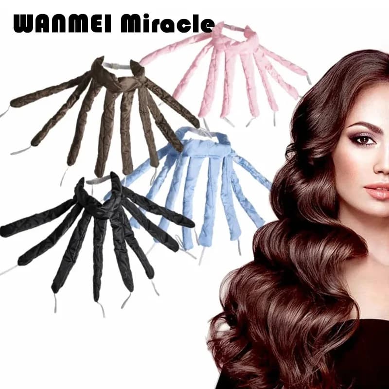 Bigodini for hair in the shape of octopus Strap without heat for long hair No heat Bigodini for hair in foam Cotton ribbon Bigodini for hair styling tool