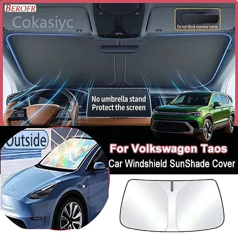 For Volkswagen Taos 2021-2026 Car Windshield Sunshade Cover Front Window Sun Shade Heat Insulation Summer Auto Accessories