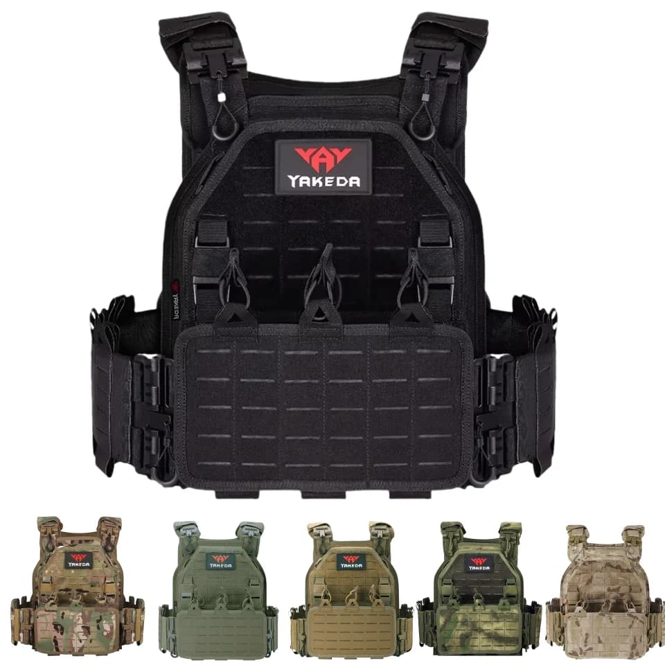 YAKEDA MOX CAMO Leggero A Sgancio Rapido Combat Plate Carrier 1000D Nylon Molle Chaleco Tattico Gilet Tattico Caccia