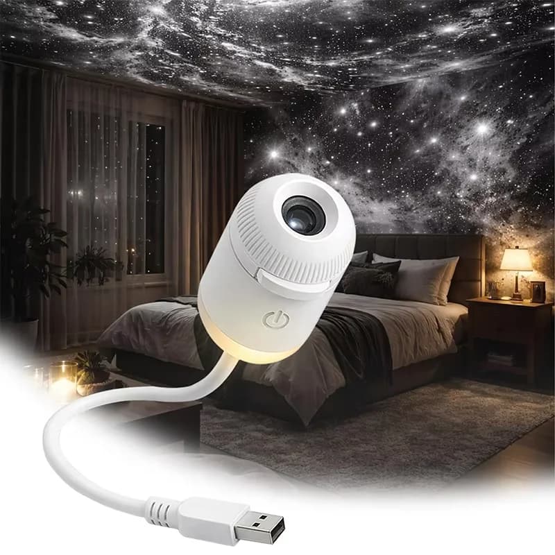 New Mini Galaxy Star Projector Two In One Large Range Projection Romantic Atmosphere Multiple Scenes Adjustable Atmosphere Light