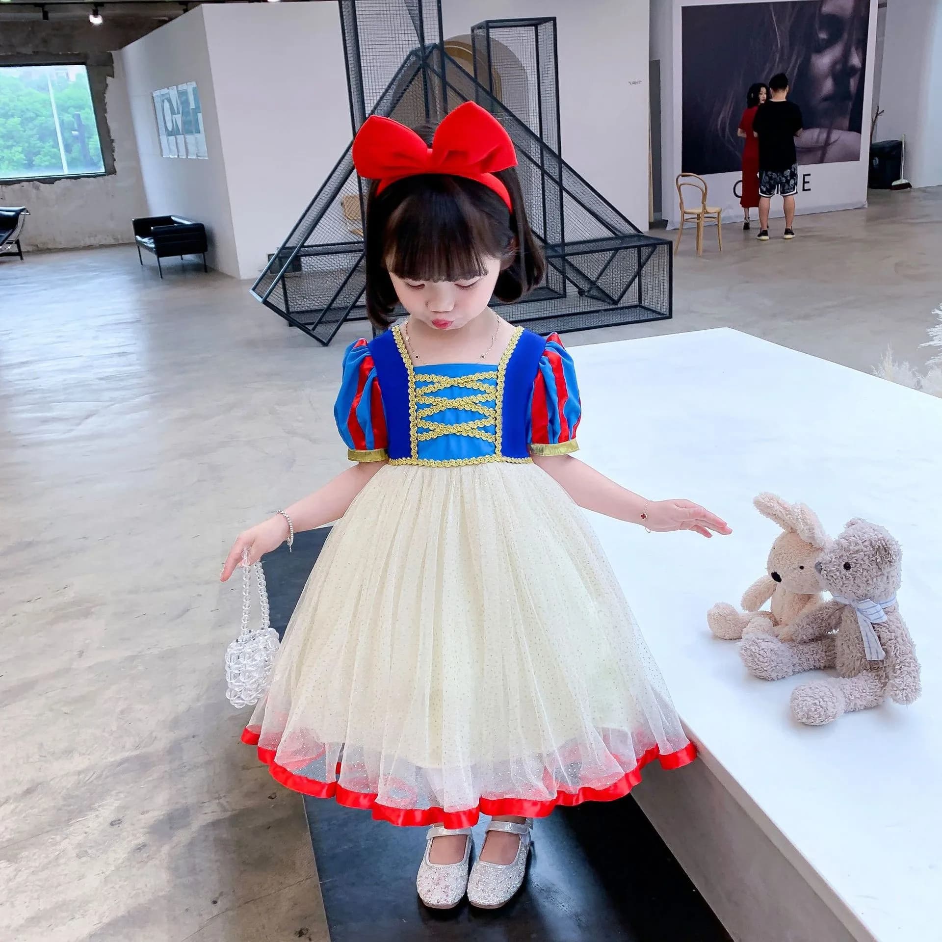Nuovo Vestito Estivo da Principessa 2023, Regalo di Compleanno per Bambine, Abito Stile Biancaneve e Regina del Ghiaccio, Abbigliamento per Bambini