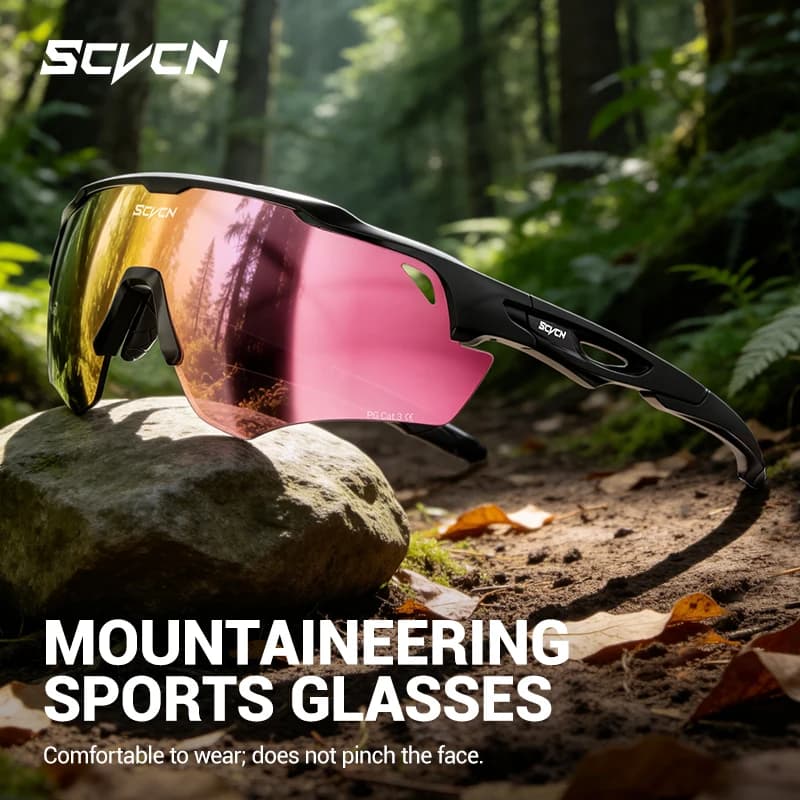 Scvcn Polarized Sports Sunglasses UV400 Protection Lightweight Men Women Outdoor Cycling Driving Fishing Hiking Camping Eyewear