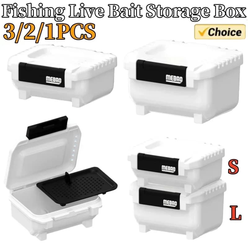 Container box for baits MEBAO Storage box for live baits in removable multifunction plastic for outdoor fishing accessories