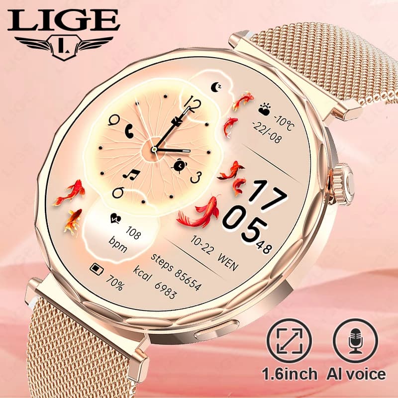 LIGE 2025 Smart Watch da donna Full Circle Touch Screen Chiamata Bluetooth Smartwatch da uomo Impermeabile Sport Attività Fitness Orologio da donna