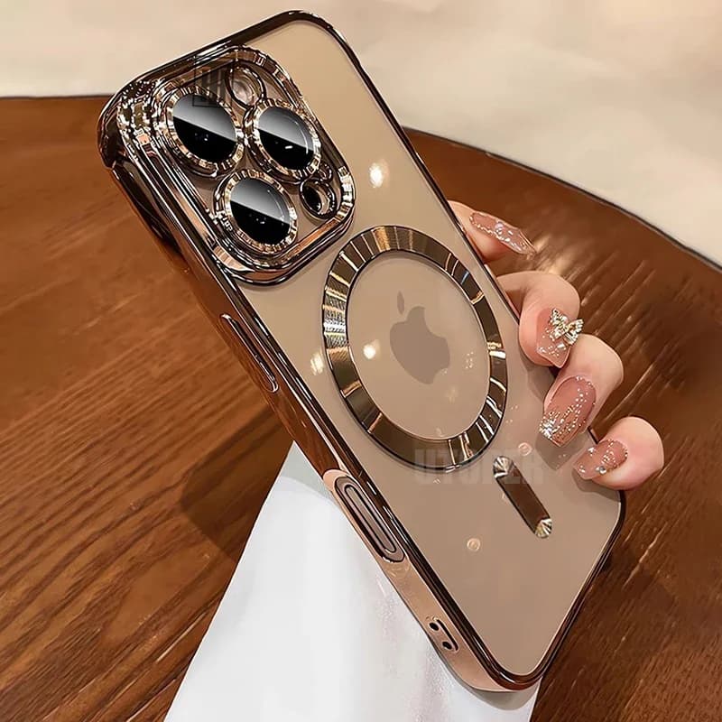 New Desert Gold Phone Case For iPhone 11 12 13 14 15 16 Pro Max 15 16 Plus Clear Magsafe Magnetic Lens Protect Soft Cover