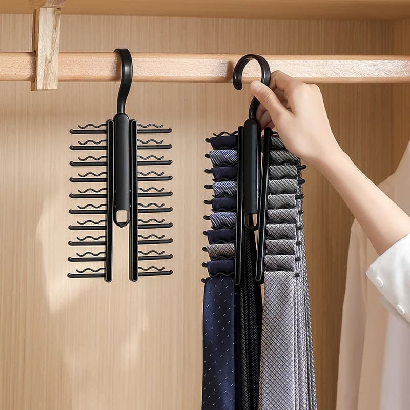 2pcs Multifunctional household tie storage rack belt scarf bow tie U shaped organizer
