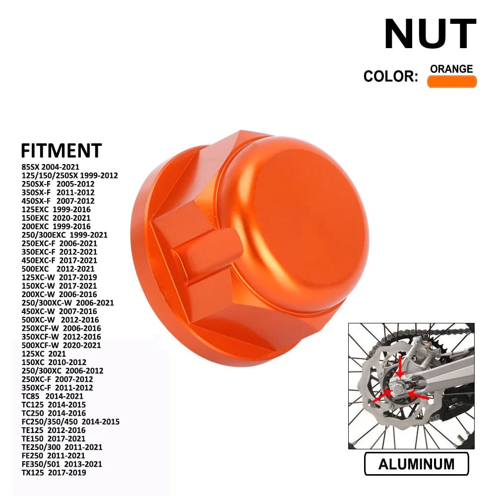 Motorcycle CNC Front Wheel Lock Nut Bolt Rear Chain Adjuster Axle Block Cover For KTM SX SXF XC XCF EXC EXCF XCW Dirt Bike Parts