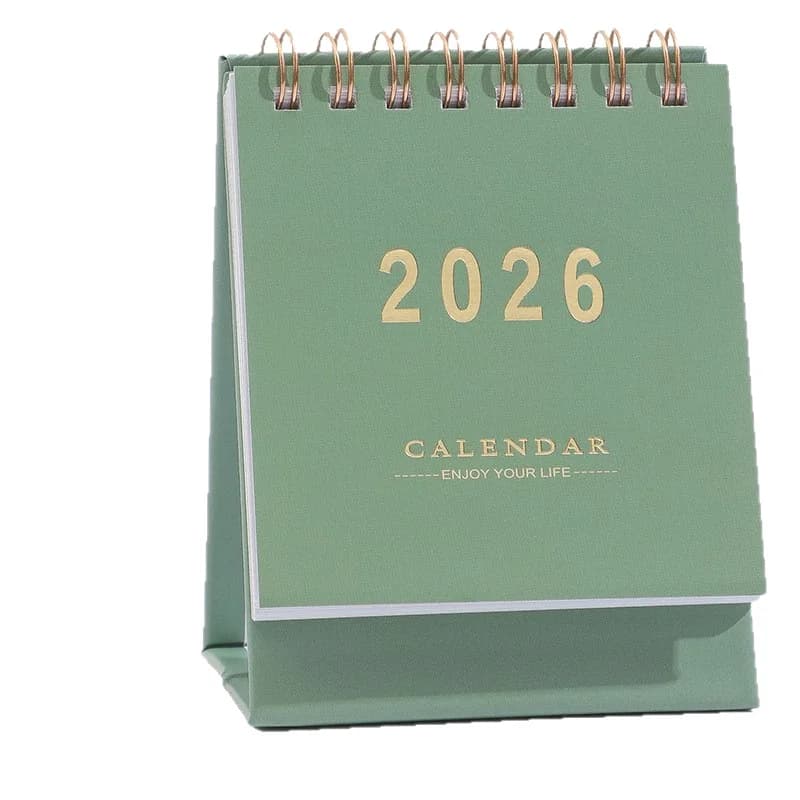 Calendario da tavolo 2026 Piccolo calendario settimanale con vibrazione in piedi Planner a spirale per la pianificazione giornaliera dell'ufficio Accessori da scrivania carini