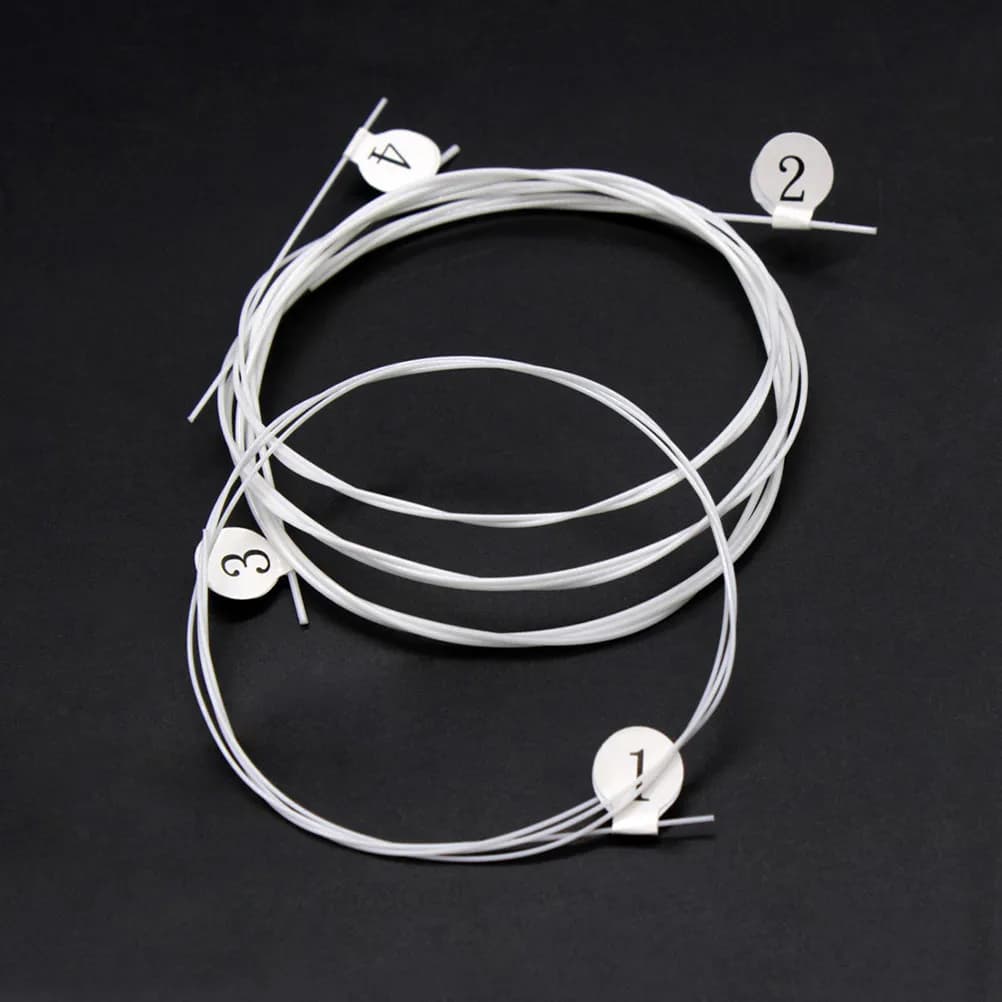 4Pcs Ukulele Strings Nylon Material High Tension Balance Thin Strong Clear Tone Sweet Sound Replacement Set for Ukulele