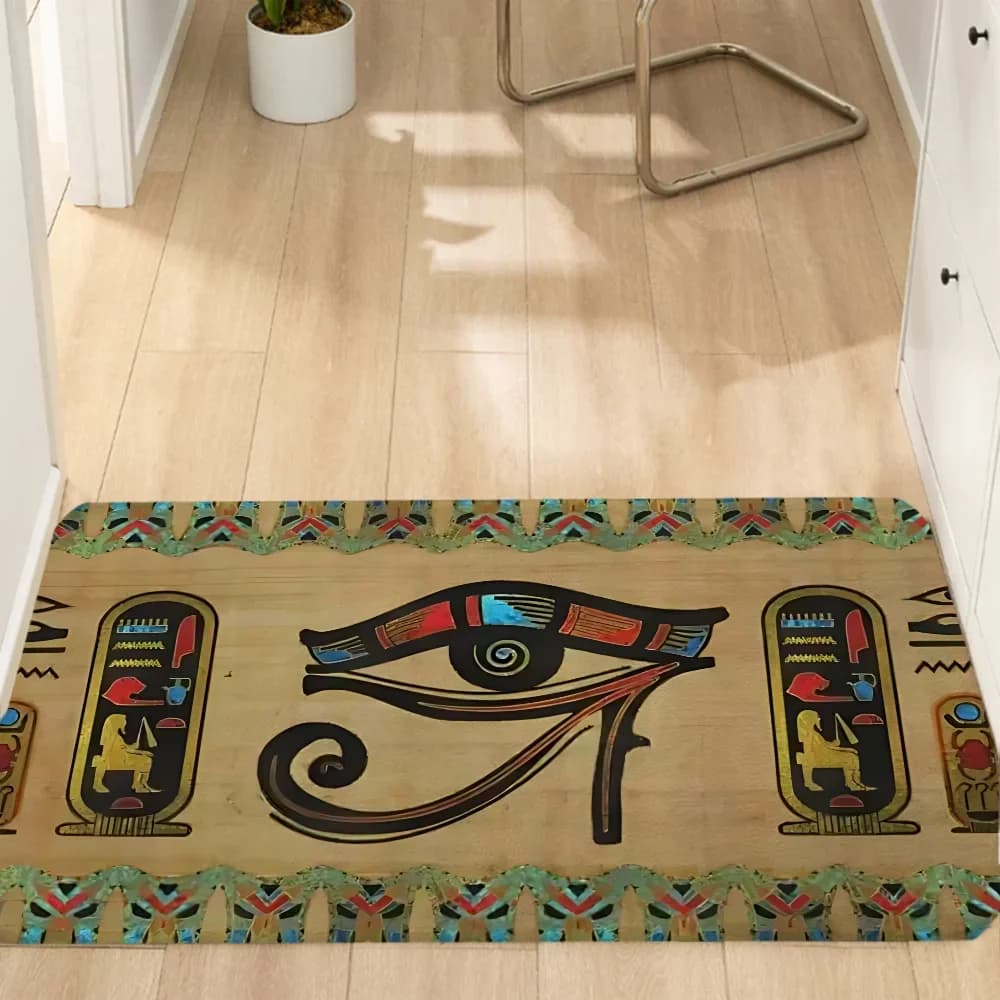 Tappeto da corridoio per tappetini da bagno Gatti egiziani e Ankh Croce Cose per la decorazione della stanza Articoli Zerbino Tappeto da esterno Tappetino personalizzato
