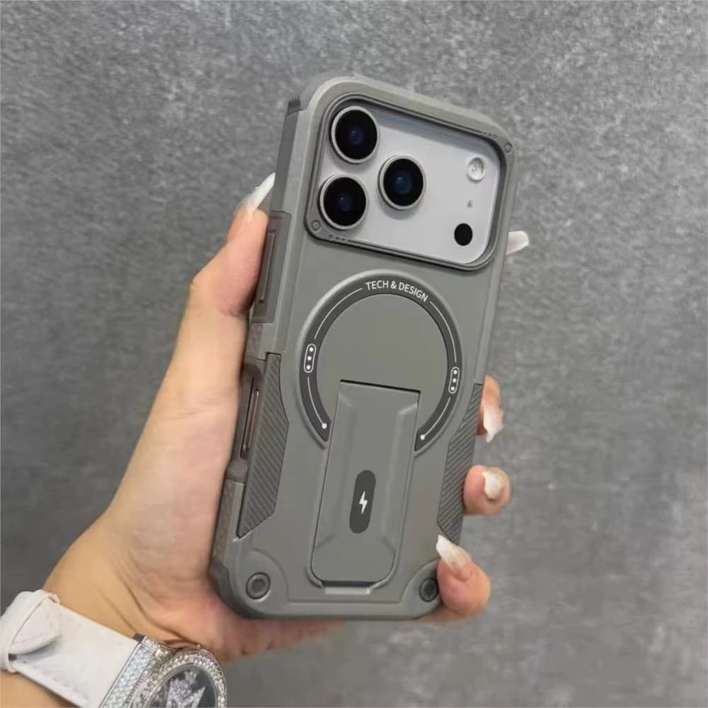 For Magsafe Kickstand Phone Case For iPhone 17 Pro Max 15 16 11 13 14 12 Pro Air Shockproof Wireless Charging Protective Cover