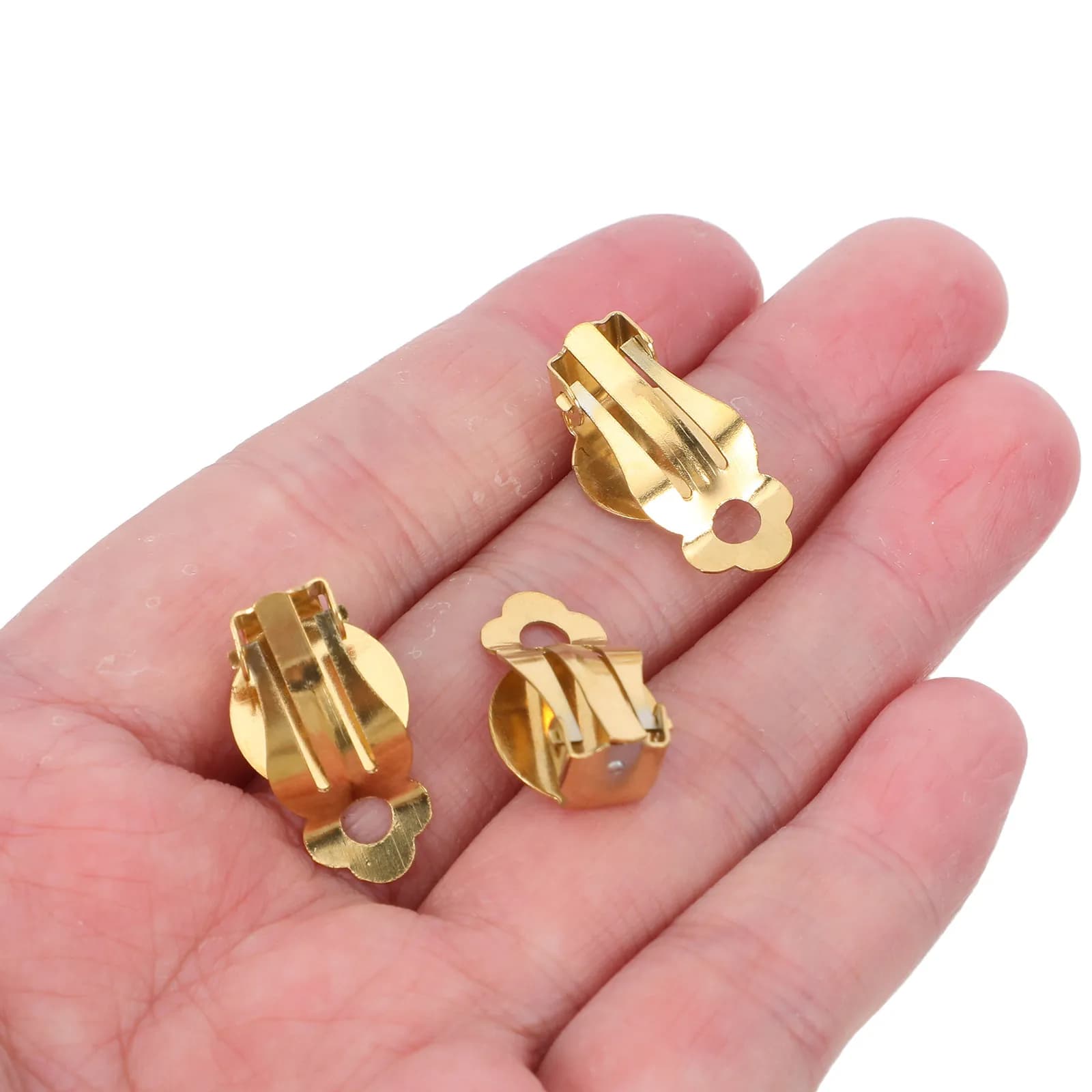 10 Pieces Stainless Steel Clip Earrings Converter with Flat Base, Non-Forated Earrings Components for Jewelry Creation, for Sensitive Earrings