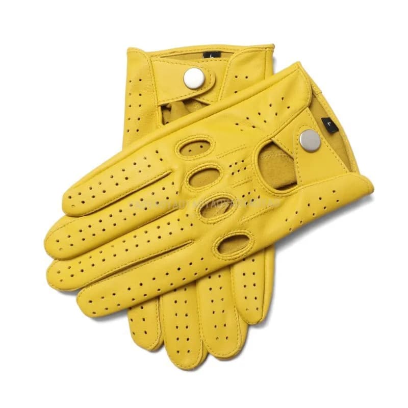 Guanti da moto in vera pelle da uomo Guanti in pelle di pecora Guanti da guida traspiranti neri da donna alla moda Guanti da uomo