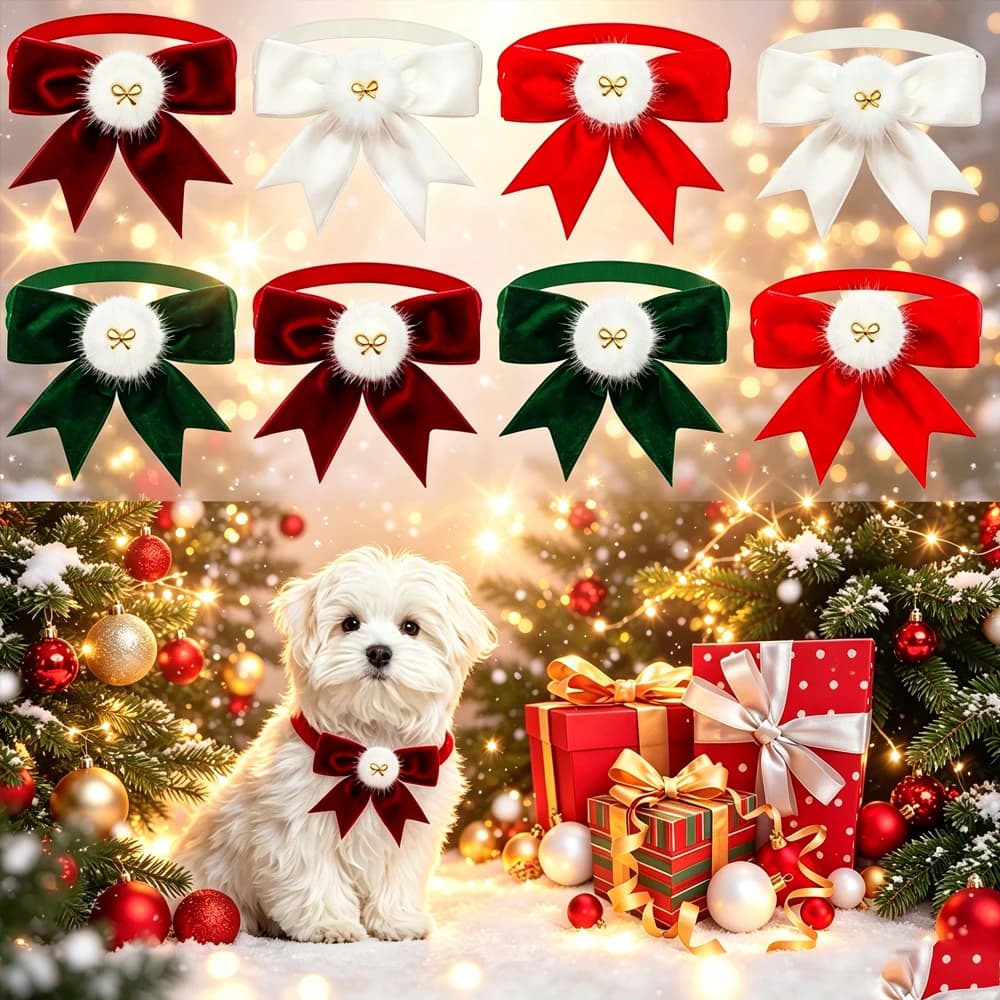 50/100PCS Exquisite Dog Bowtie Christmas Bow Tie For Small Dogs Bow Ties Collar Dog Groooming Accessories For Small Dogs