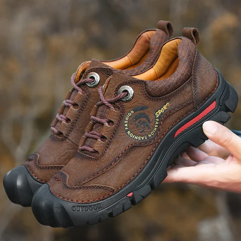 Scarpe da Trekking e Campeggio per Uomo in Vera Pelle, Sneakers Sportive, Scarpe Casual da Viaggio, Calzature da Uomo per Tempo Libero e Arrampicata