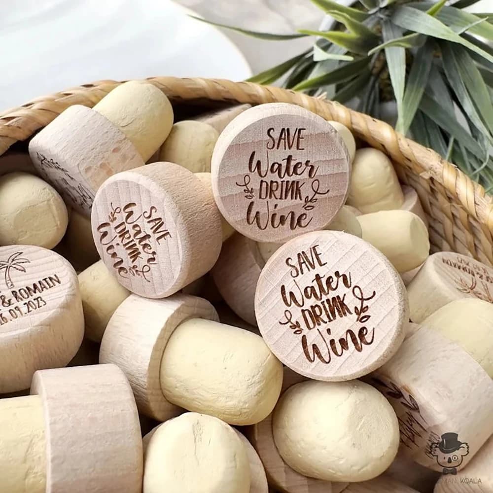 10/30/50 custom pieces custom wood wine bottle caps laser cut cork metal bottle