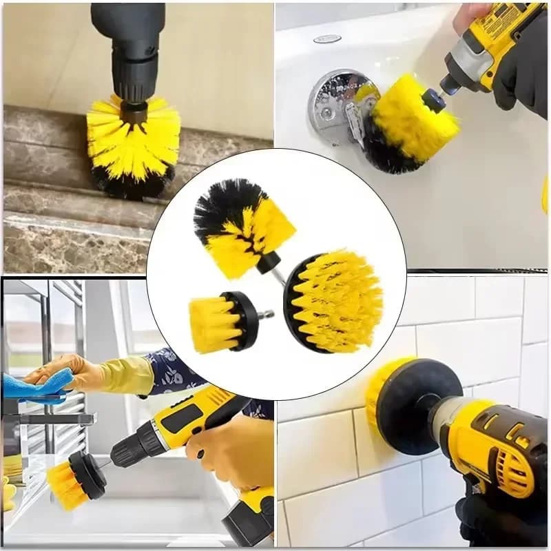 Kit Electric Brushes for Trapano - Electric Brushes for Carpets, Glasses, Pneumatic Cars with 2, 3.5, 4, 5 Inch Nylon Sets