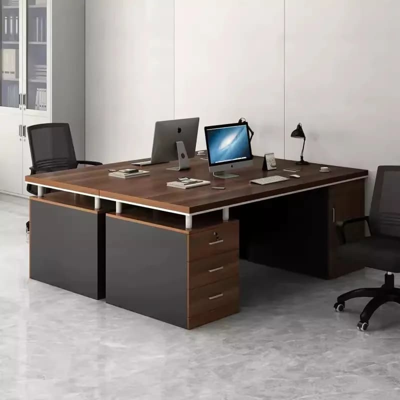 Student European Office Desk Filing Cabinets Monitor Stand Shelves Office Desk High Quality Boss Wooden Escritorio Furniture