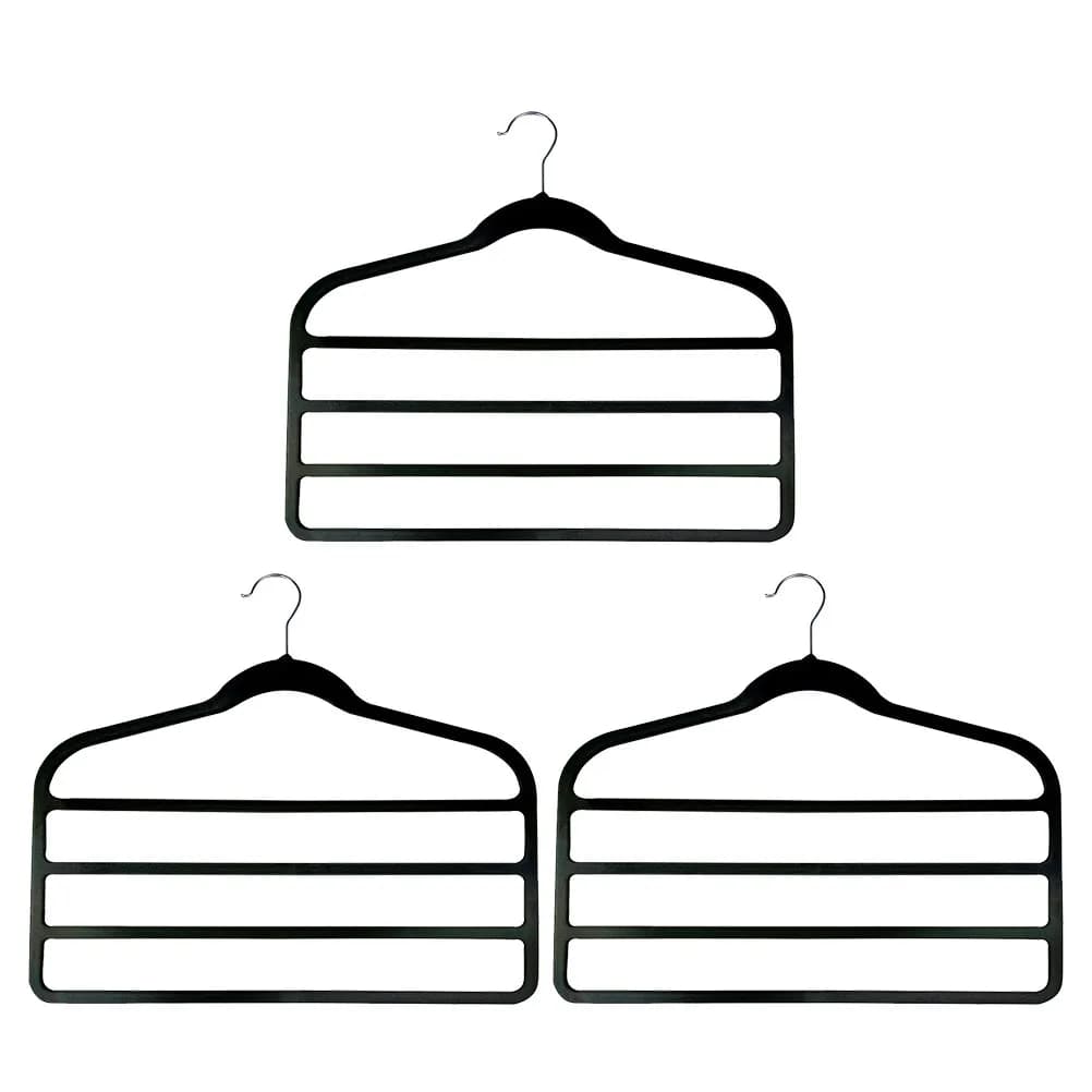 Set di 3 Appendiabiti Salvaspazio Multistrato Antiscivolo per Pantaloni, Sciarpe e Cravatte, Organizzatore per Armadio