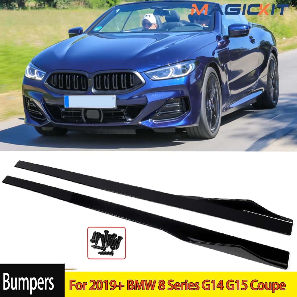 Pannello a bilanciere di estensione della gonna laterale nero lucido per BMW serie 8 G14 G15 2019-2024