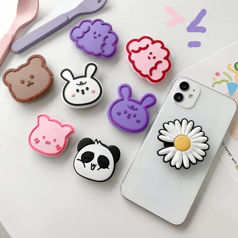Simpatico orso cartone animato Anime pieghevole supporto per presa per telefono cellulare supporto tascabile per iPhone 15 anello per dito Griptok supporto espandibile