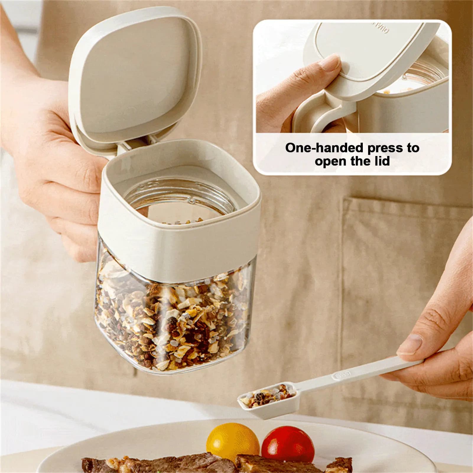 Kitchen Glass Seasoning Container Transparent Sealed Seasoning Bottles for Salt Pepper Spices