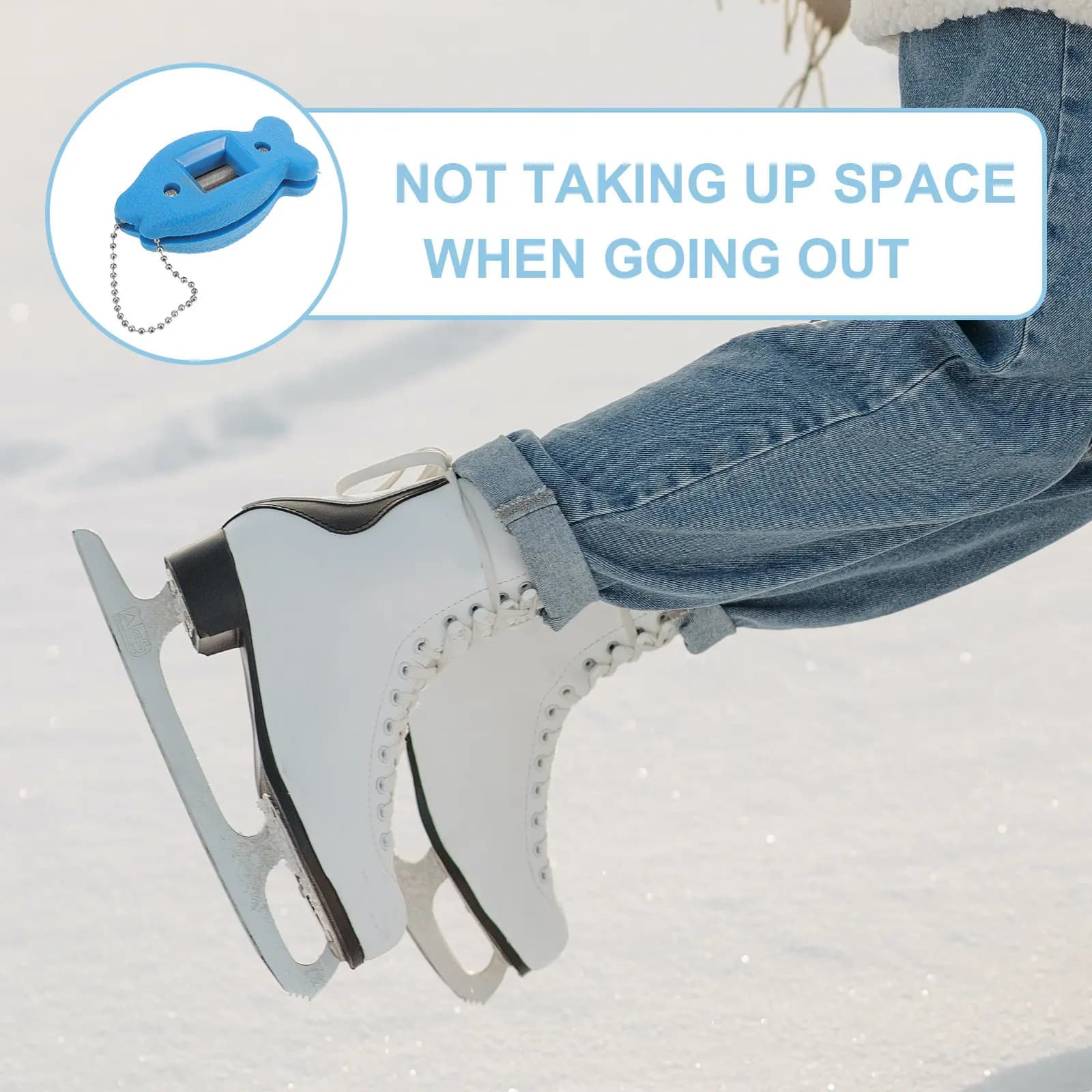 Ice Skate Sharpener Portable Hockey Skate Sharpener for Fast Maintenance No Need to Remove Skates Easy