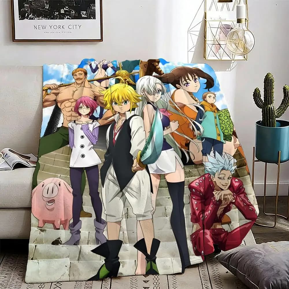 Nanatsu no Taizai Throw Lightweight 240g Flannel Blanket Soft Skin-friendly for Summer Cooling