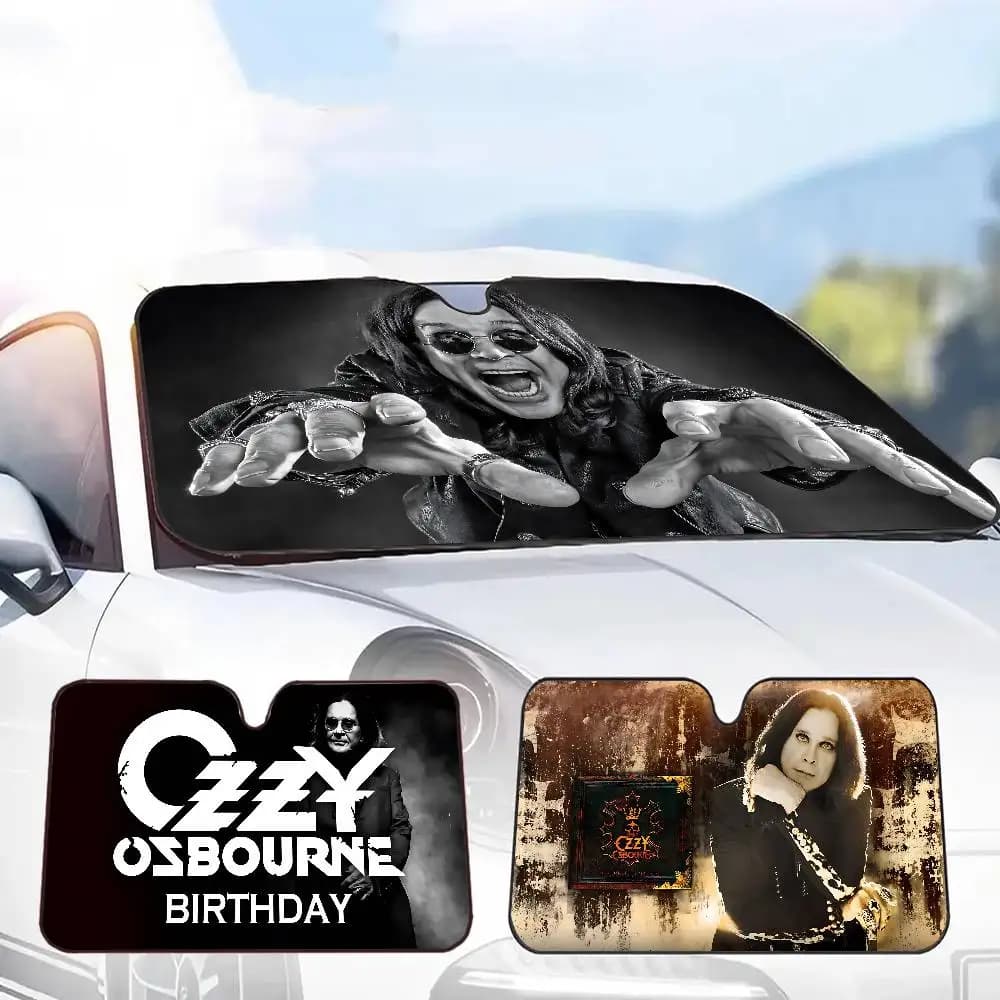 Parasole per Parabrezza Auto Pieghevole con Immagine di O-Ozzy O-Osbourne, Cantante Rock Classico, Accessori Auto