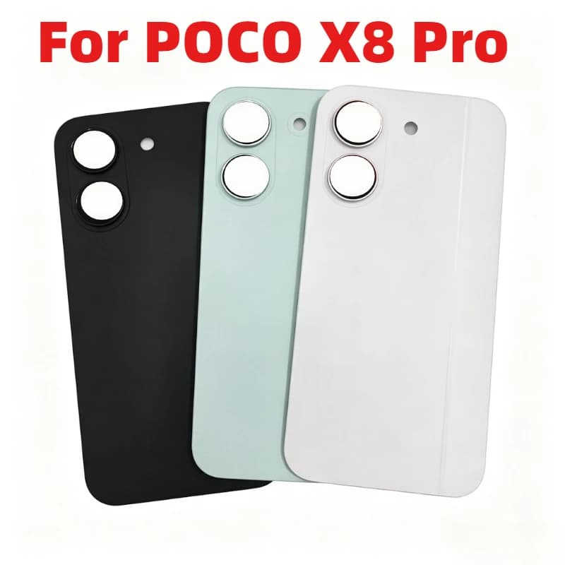 No Logo Battery Cover Back Panel Rear Door Housing Case For Xiaomi Poco X8 Pro Mobile Lid Camera Frame Glass Lens X8Pro