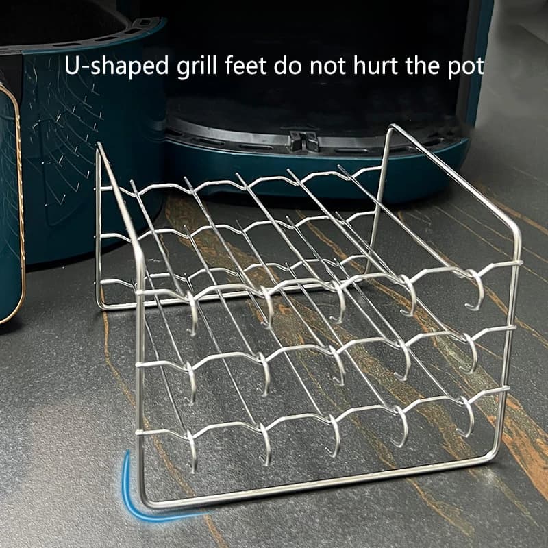 NEW Vertical Support for Air Fryer Pins, Stainless Steel Multi-pin BBQ Door, Air Fryer Accessories, Grilling Pins